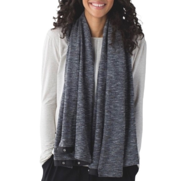 Lululemon Vinyasa Scarf Space Grey Black Infinity Convertible Shawl Scarf - Picture 1 of 10